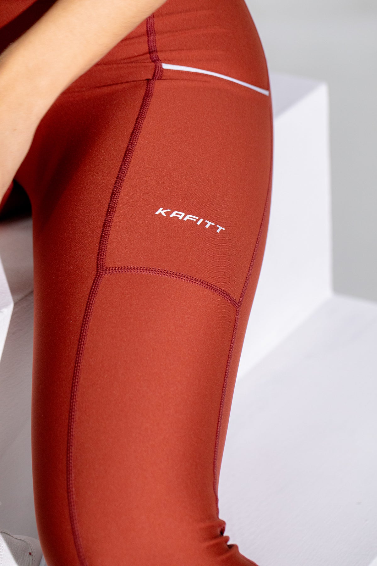 Reflective  Running Long Pant Lycra Terracotta