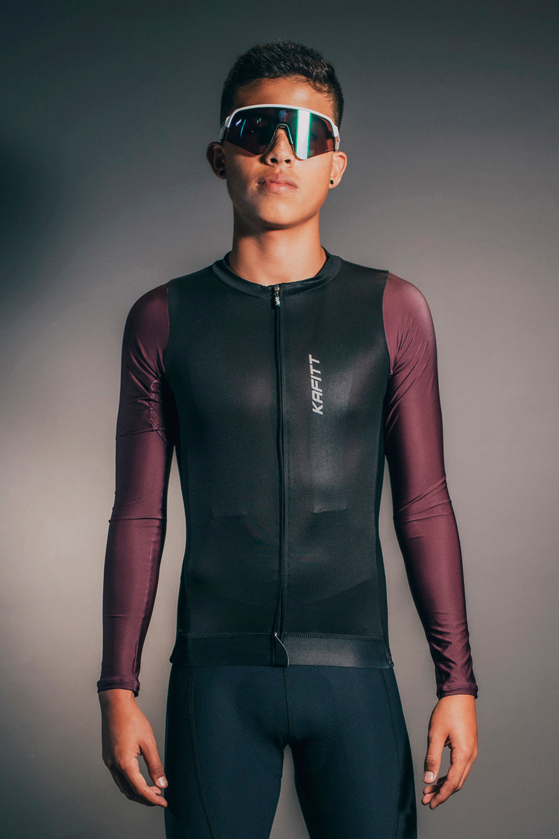 Elite Jersey Long Sleeve Beetle Black Wine