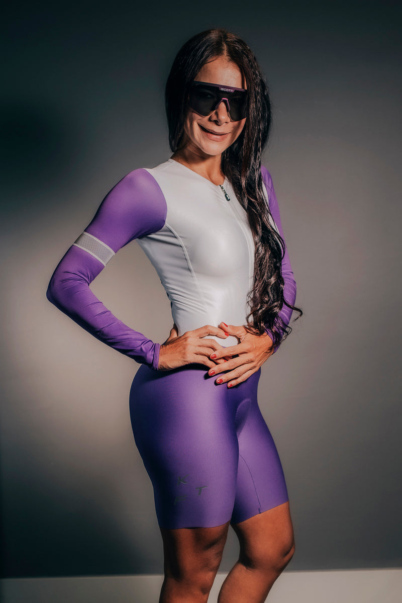 Luxury Skinsuit Long Sleeve Purple Butterfly
