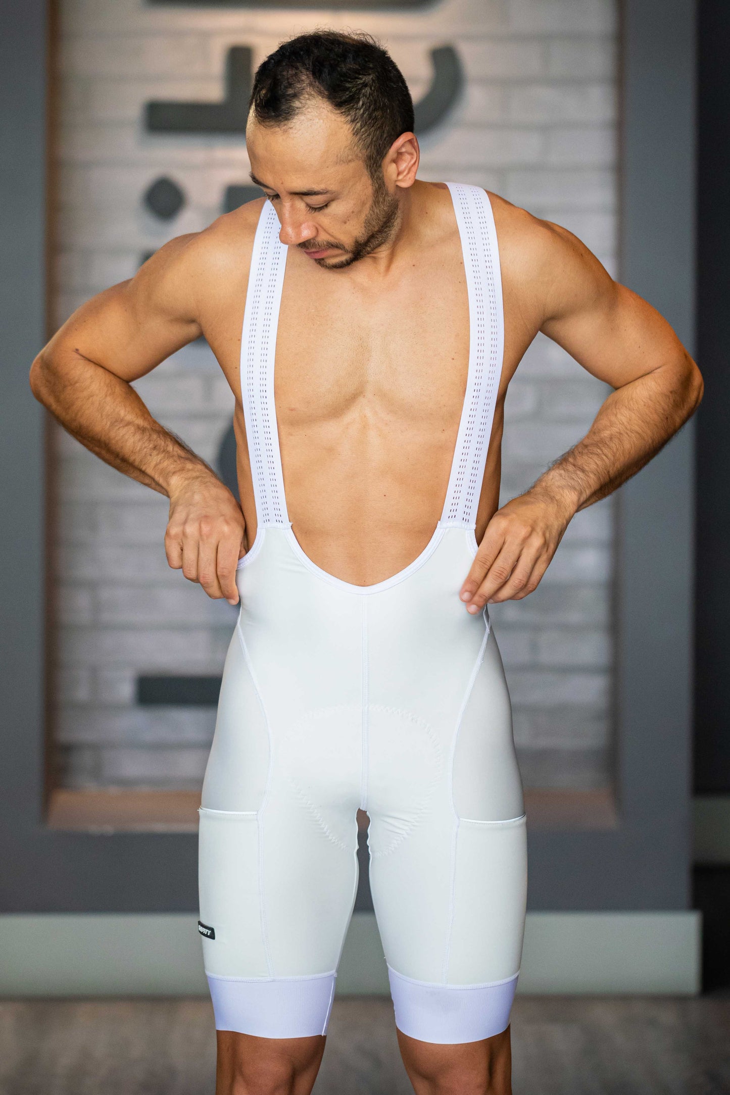 Men's Basic White Pockets Lycra