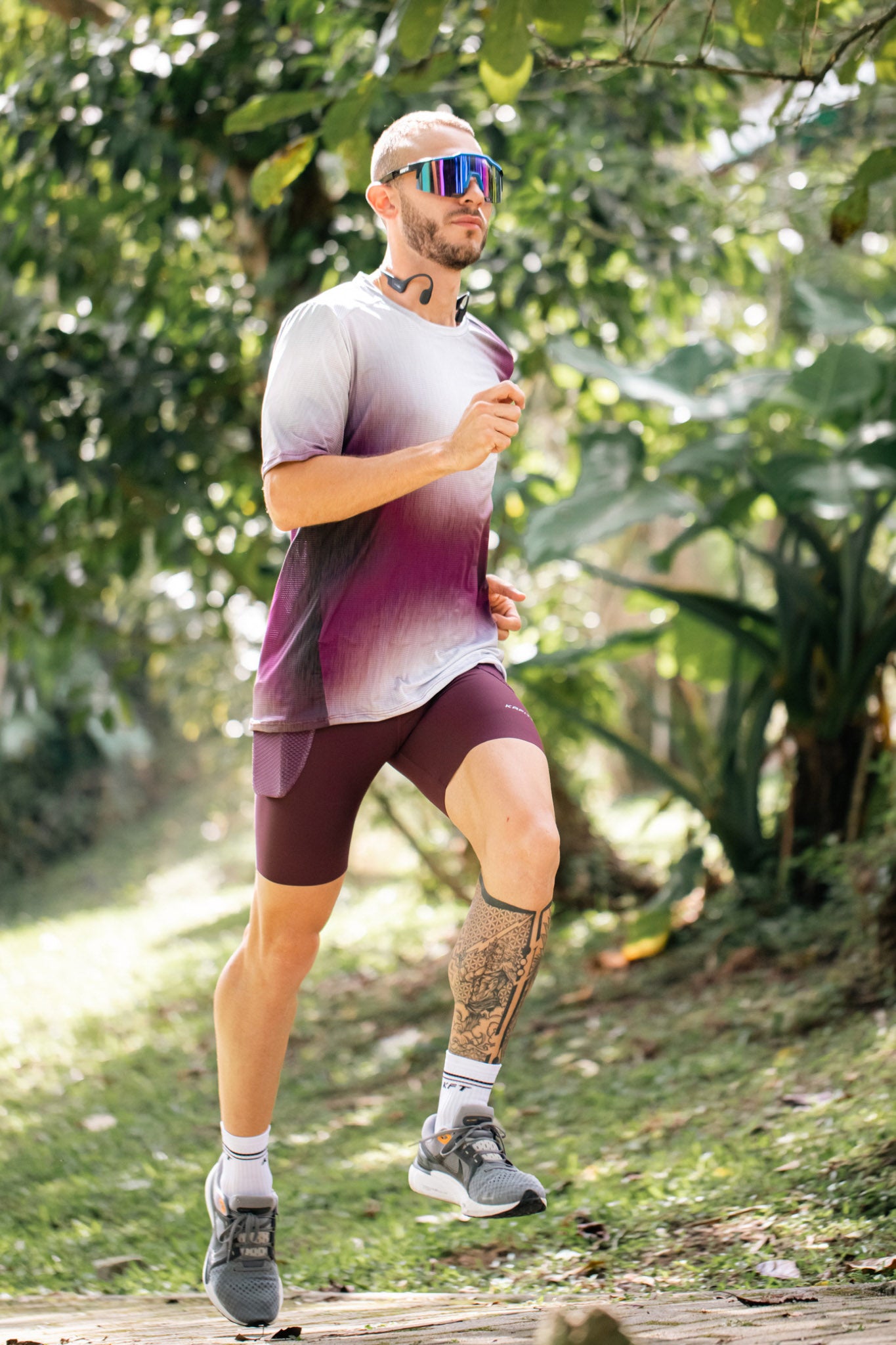 Wine Seamless Running Lycra With Pockets