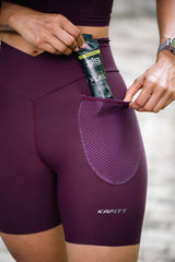 Wine Seamless Running Lycra With Pockets