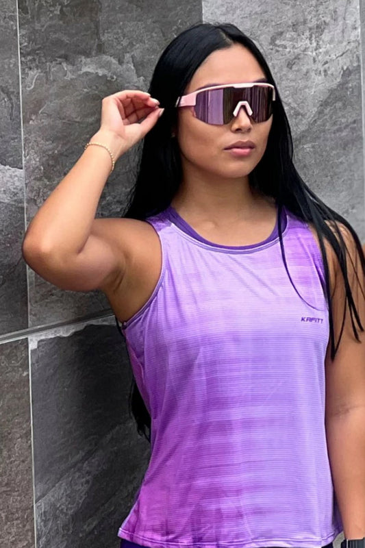 Print Design T-shirt Sleeveless Malbec