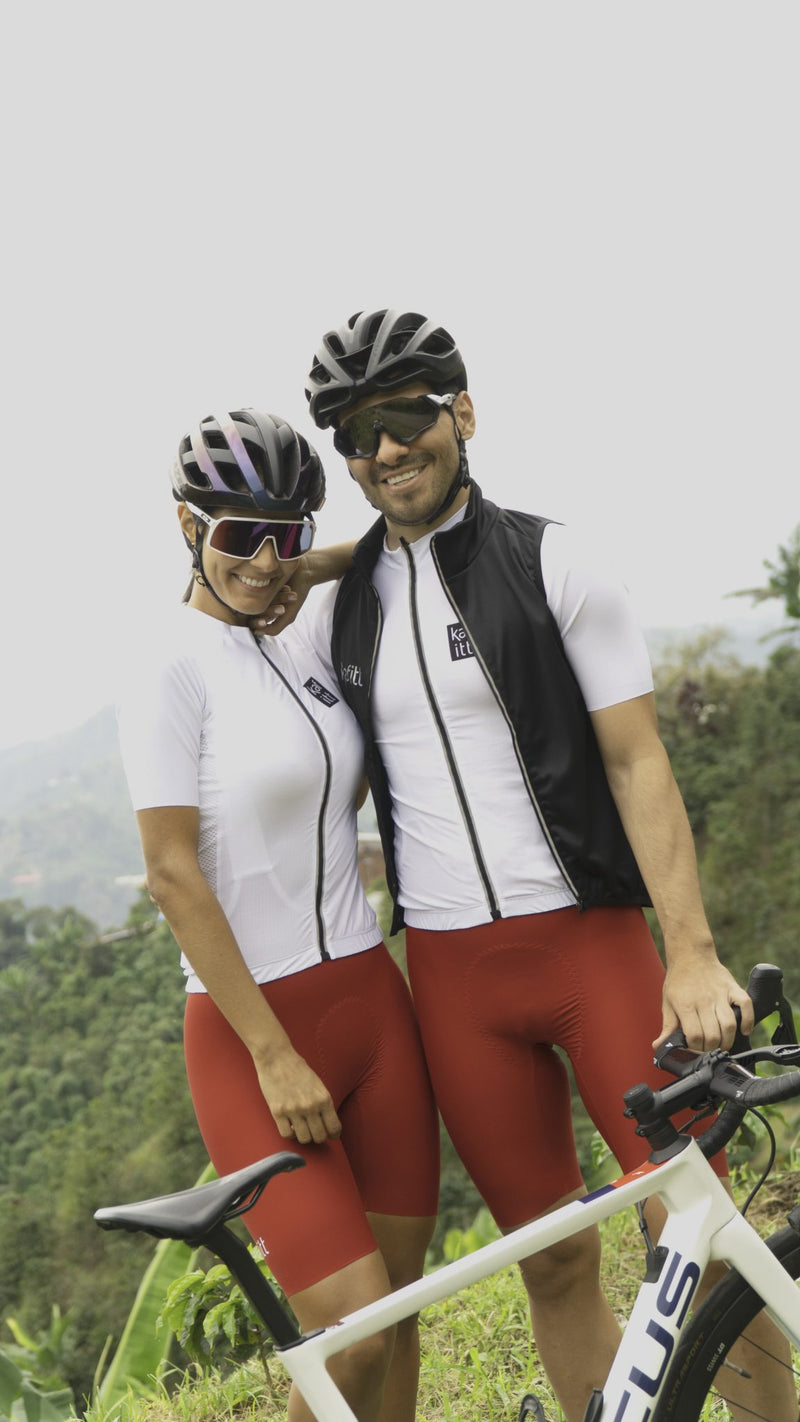 White ProBasic Jersey Red Seamless Lycra